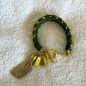 Olive green link bracelet